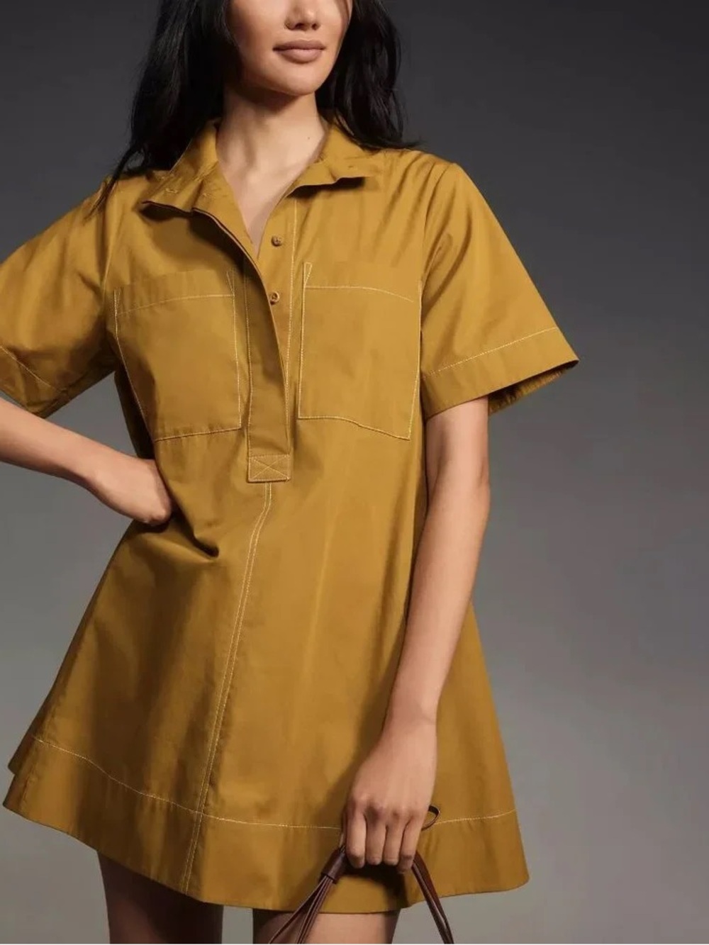 Anthropologie Maeve Jeannie Short Sleeve A-Line Mini Dress